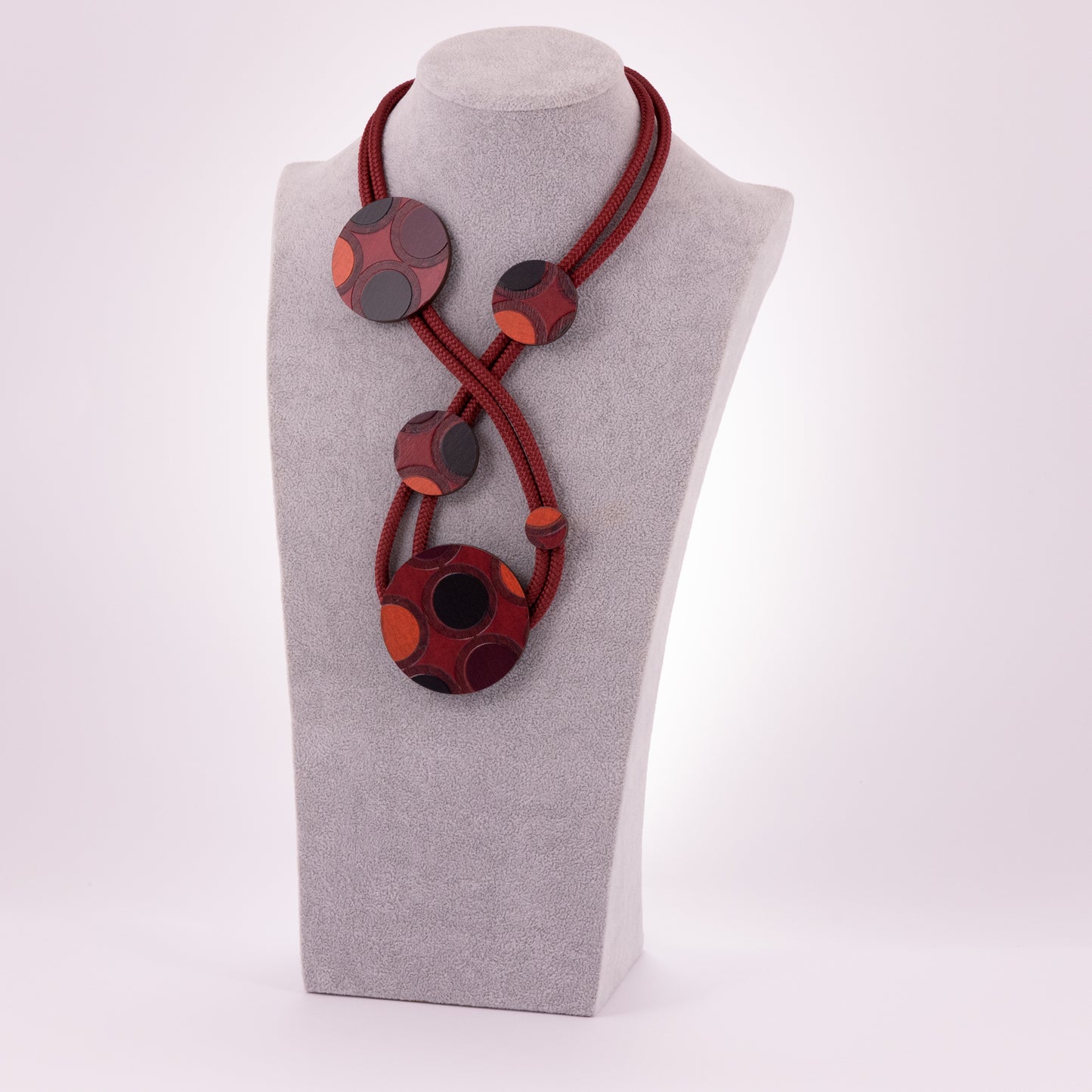 Collana Circle Intrecciata Rossa