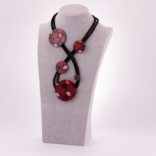 Collana Drop Intrecciata Rossa